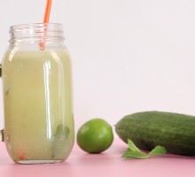 Limonade au gingembre, concombre et menthe